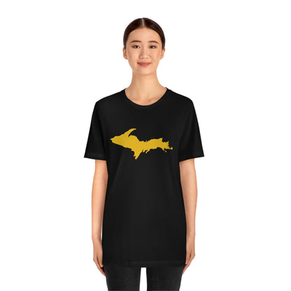 Michigan Upper Peninsula T-Shirt (w/ Gold UP Outline) | Unisex Standard Fit