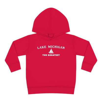 'Lake Michigan The Greatest' Hoodie (w/USA Flag Outline) | Unisex Toddler