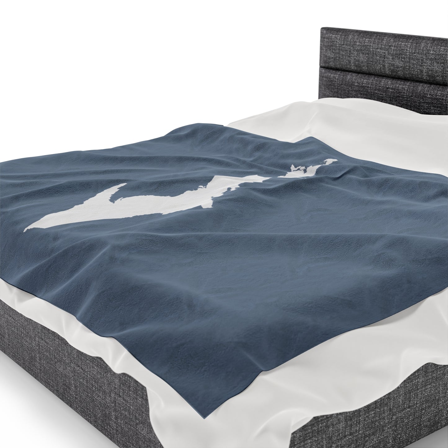 Michigan Upper Peninsula Plush Blanket (w/ UP Outline) | B-24 Liberator Grey