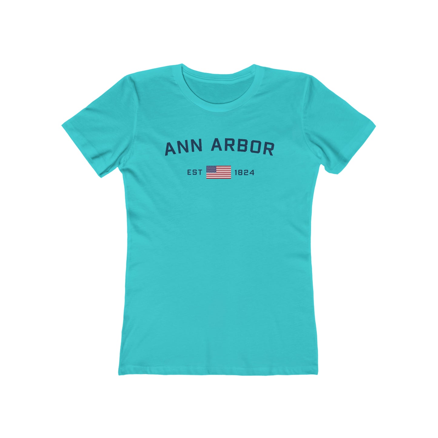 'Ann Arbor EST 1824' (w/USA Flag Outline) | Women's Boyfriend Cut