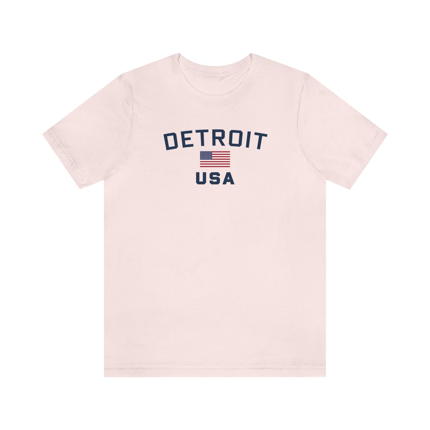 'Detroit USA' T-Shirt (w/ USA Flag Outline) | Unisex Standard Fit