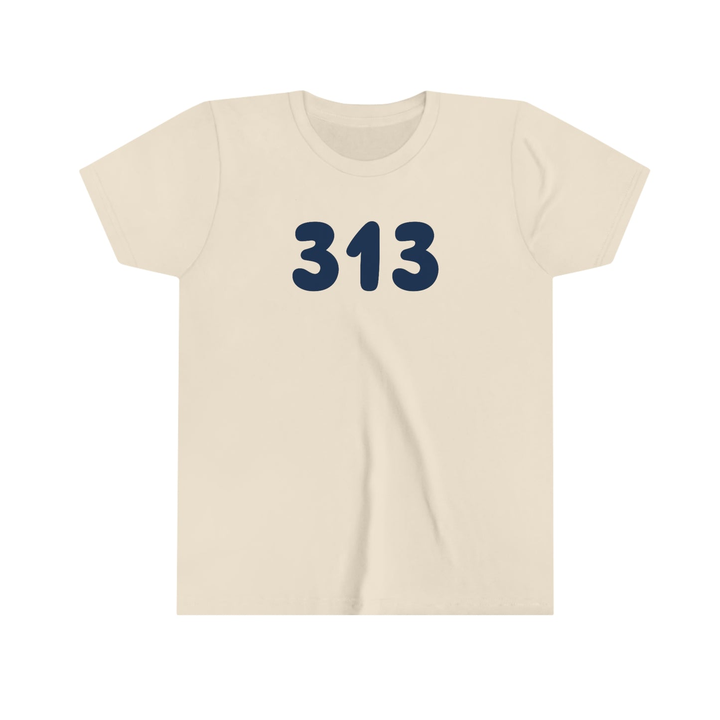 Detroit '313' T-Shirt (Rounded Children's Font) | Youth Short Sleeve