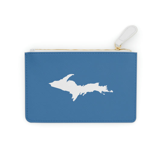 Michigan Upper Peninsula Mini Clutch Bag (Lake Superior Blue w/ UP Outline)