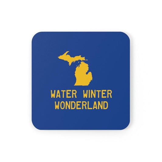 'Water Winter Wonderland' Michigan Corkwood Coaster Set (4pk) - Circumspice Michigan