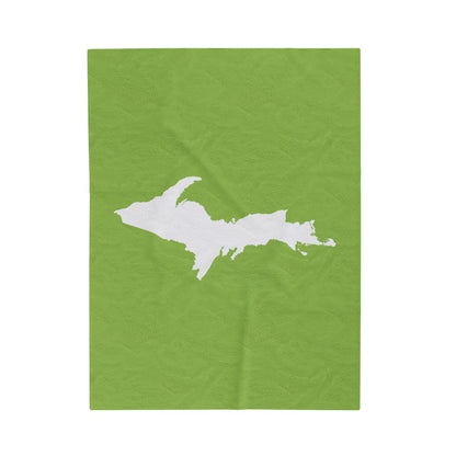 Michigan Upper Peninsula Plush Blanket (w/ UP Outline) | Gooseberry Green