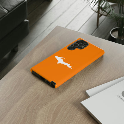 Michigan Upper Peninsula Tough Phone Case (Orange w/ UP Outline) | Samsung & Pixel Android