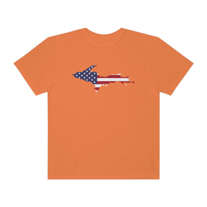 Michigan Upper Peninsula T-Shirt (w/ UP USA Flag Outline) | Unisex Garment-Dyed