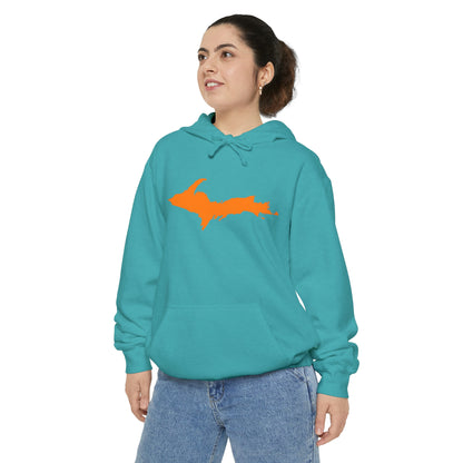 Michigan Upper Peninsula Hoodie (w/ Orange UP Outline) | Unisex Garment-Dyed