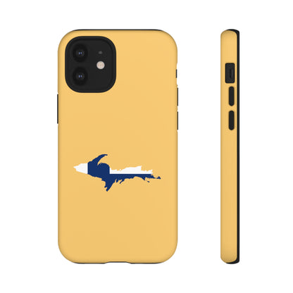 Michigan Upper Peninsula Tough Phone Case (Citrine w/ UP Finland Flag Outline) | Apple iPhone