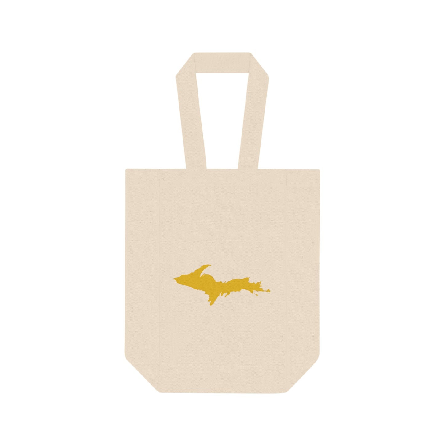 Michigan Upper Peninsula Double Wine Tote Bag (w/ Gold UP Outline)