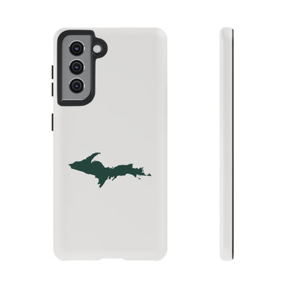 Michigan Upper Peninsula Tough Phone Case (Birch Bark White w/ Green UP Outline) | Samsung & Pixel Android