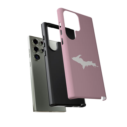 Michigan Upper Peninsula Tough Phone Case (Pink w/ White UP Outline) | Samsung & Pixel Android