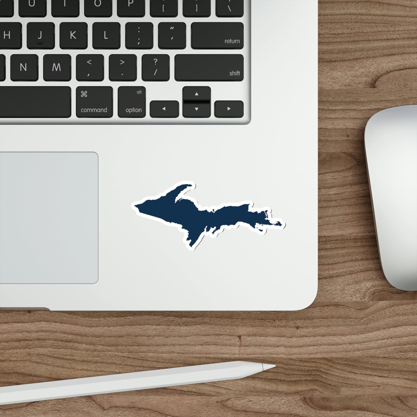 Michigan Upper Peninsula Die Cut Stickers (w/ Navy UP Outline) | Indoor/Outdoor