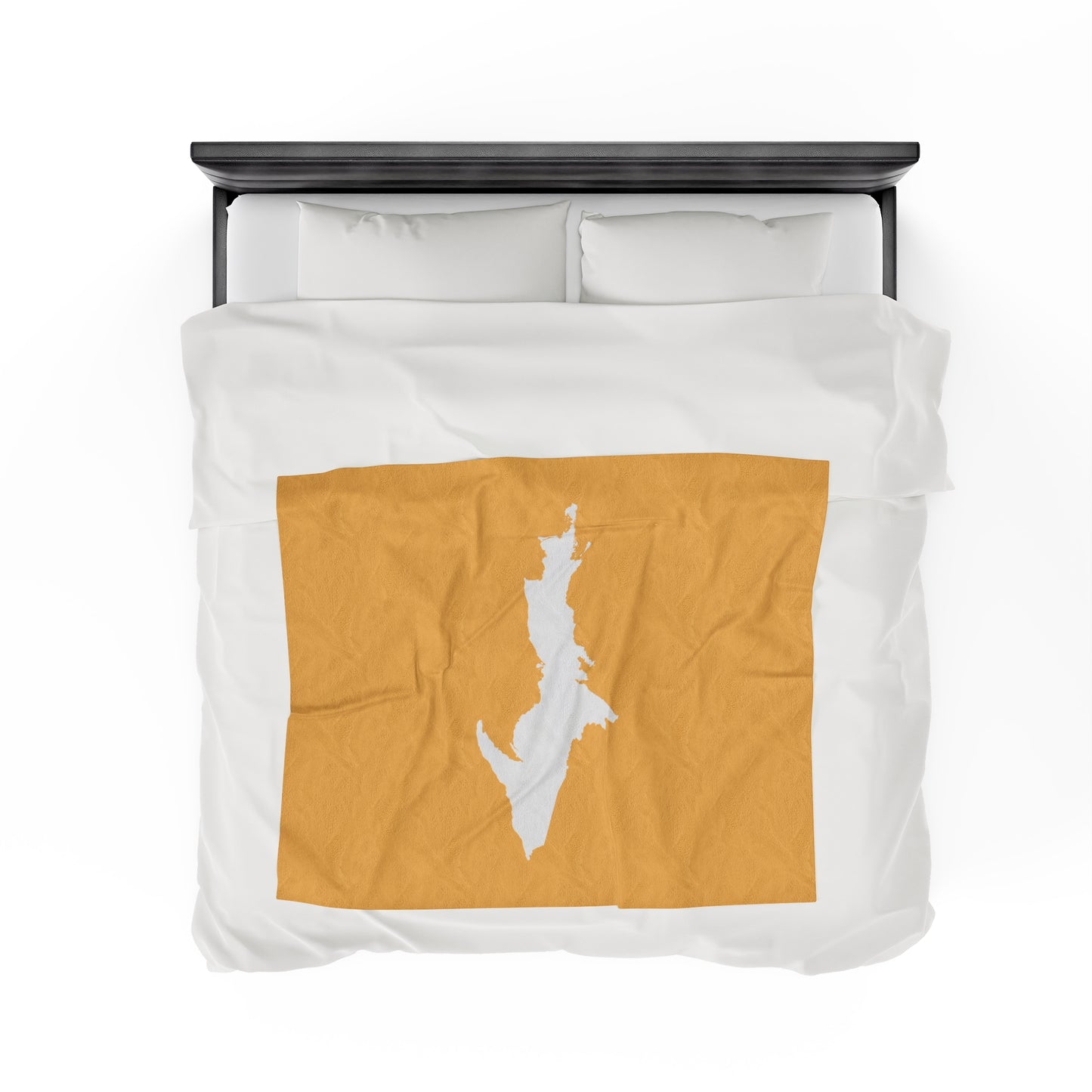 Michigan Upper Peninsula Plush Blanket (w/ UP Outline) | Citrine