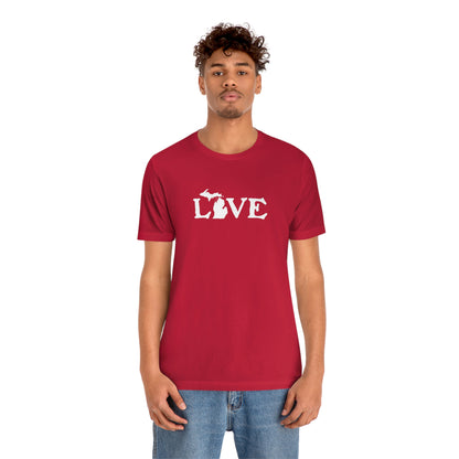 Michigan 'Love' T-Shirt (Woodcut Font) | Unisex Standard Fit