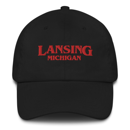 'Lansing Michigan' Dad Hat (1980s Drama Parody)