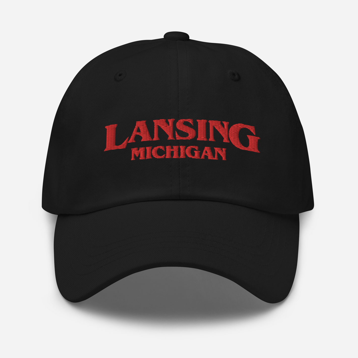 'Lansing Michigan' Dad Hat (1980s Drama Parody)