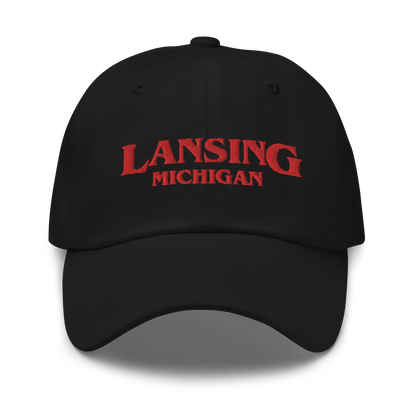 'Lansing Michigan' Dad Hat (1980s Drama Parody)