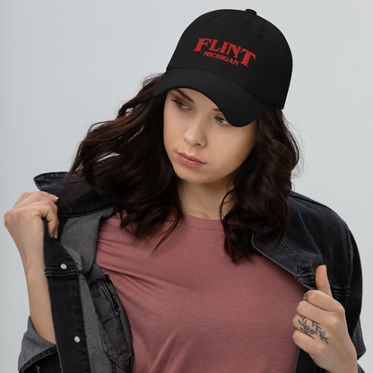 'Flint Michigan' Dad Hat (1980s Drama Parody)