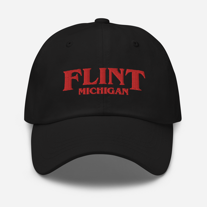 'Flint Michigan' Dad Hat (1980s Drama Parody)