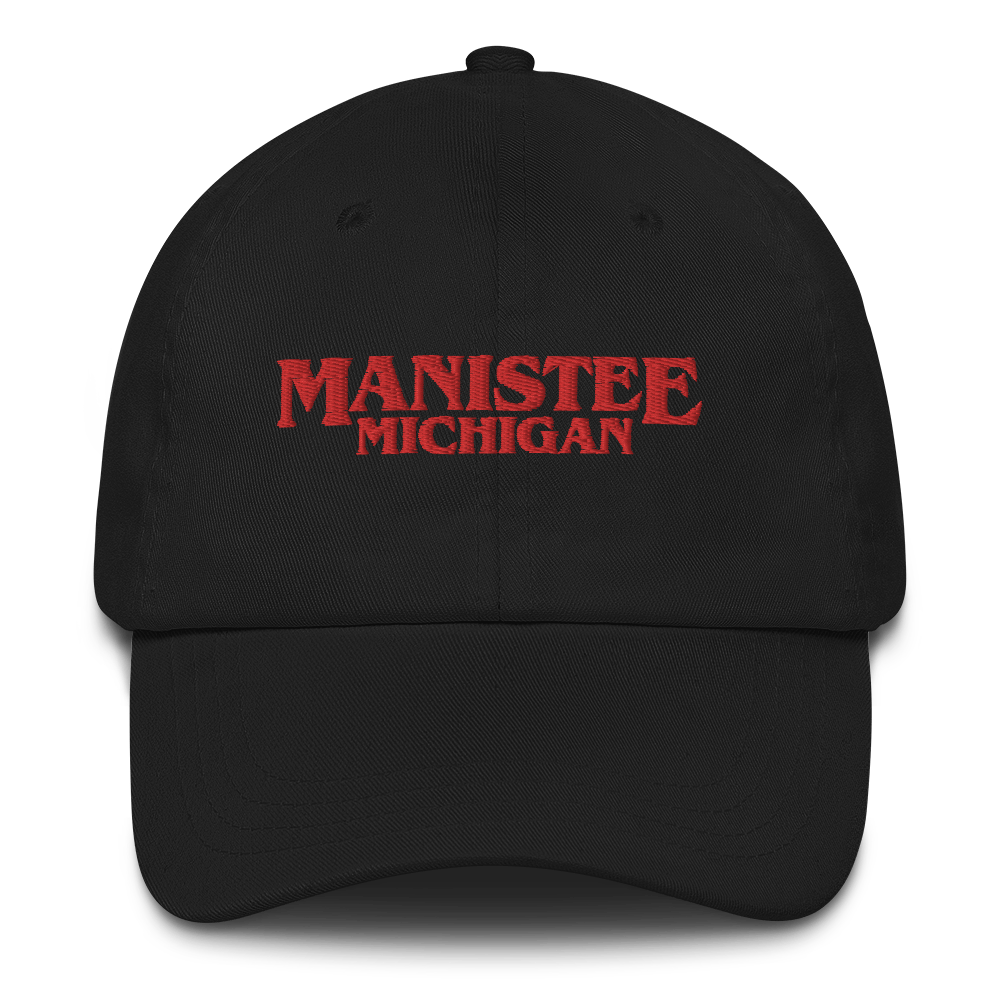 'Manistee Michigan' Dad Hat (1980s Drama Parody)