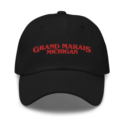 'Grand Marais Michigan' Dad Hat (1980s Drama Parody)