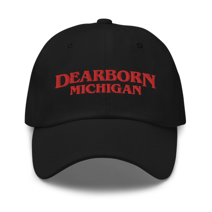 'Dearborn Michigan' Dad Hat (1980s Drama Parody)