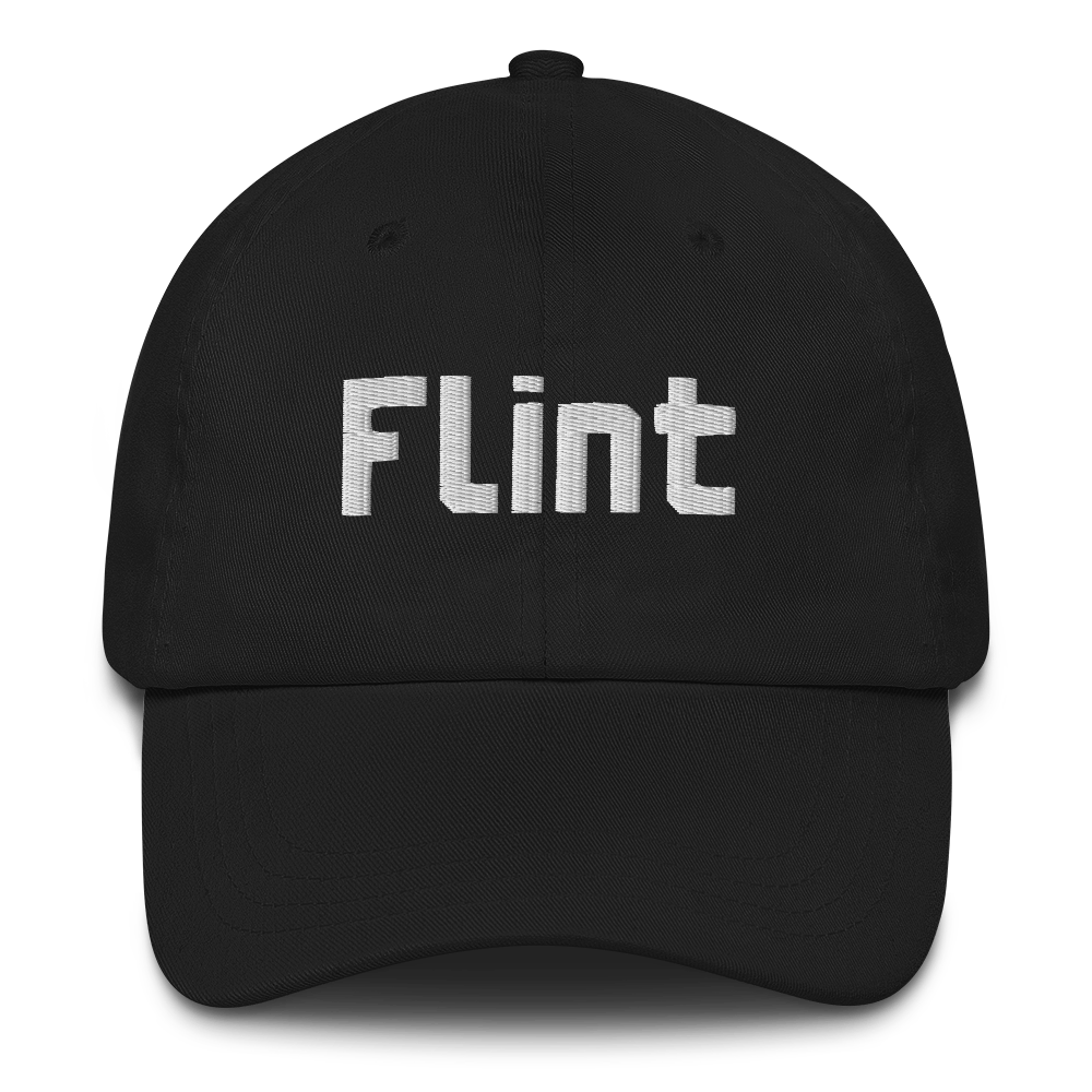 'Flint' Dad Hat | White/Black Embroidery