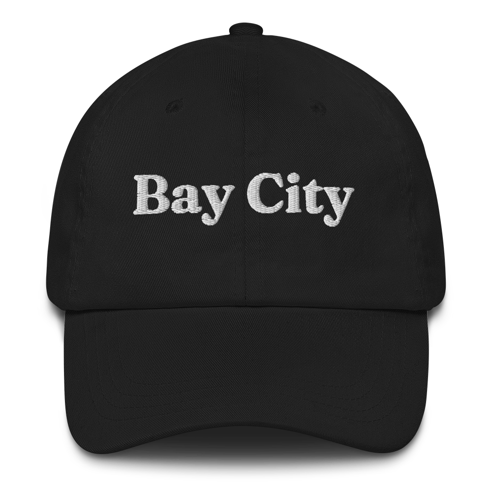 'Bay City' Dad Hat | White/Navy Embroidery