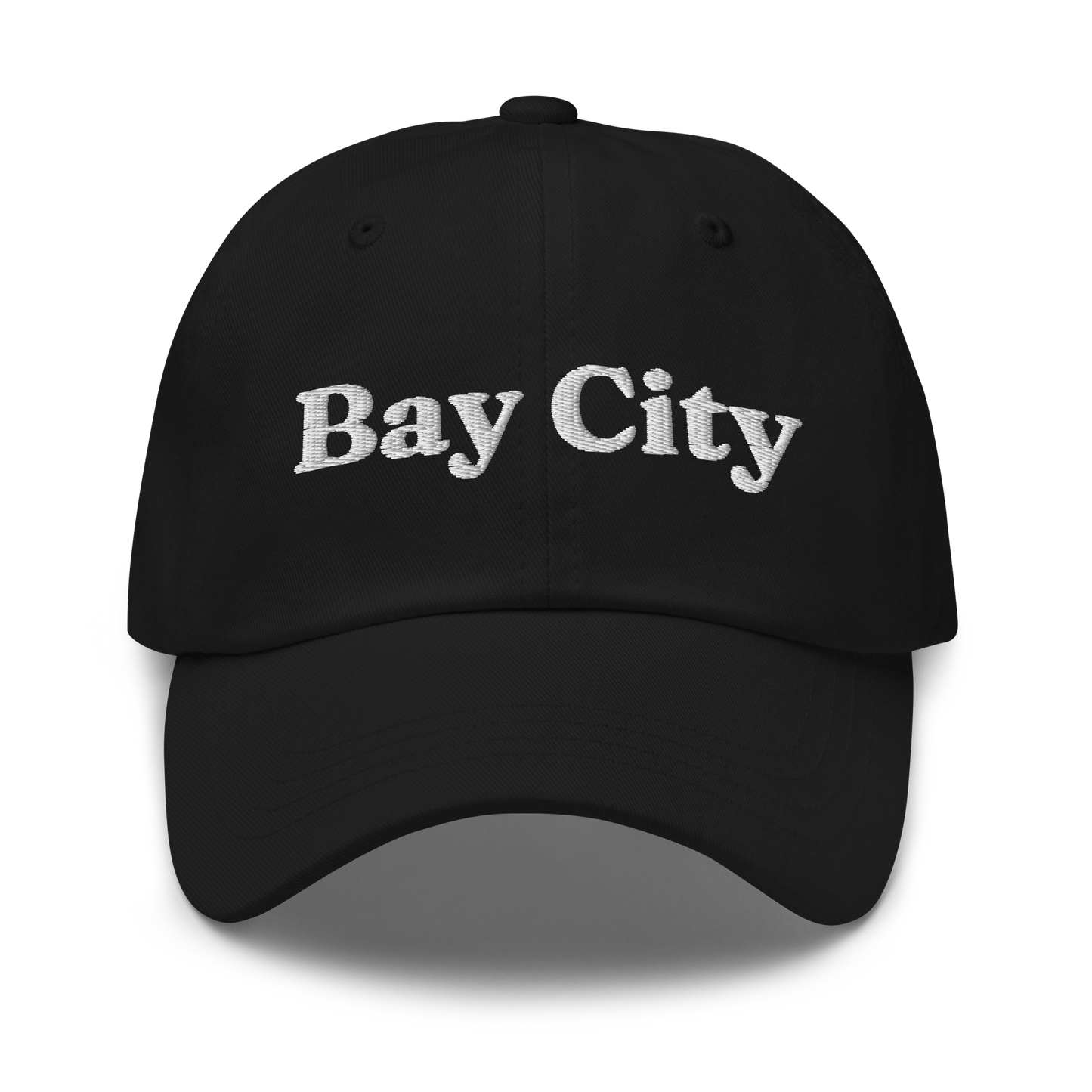 'Bay City' Dad Hat | White/Navy Embroidery