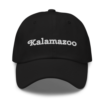 'Kalamazoo' Dad Hat | White/Black Embroidery