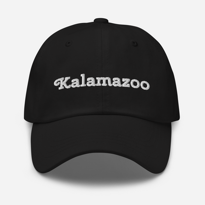 'Kalamazoo' Dad Hat | White/Black Embroidery