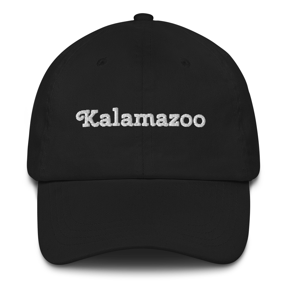 'Kalamazoo' Dad Hat | White/Black Embroidery