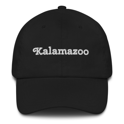 'Kalamazoo' Dad Hat | White/Black Embroidery