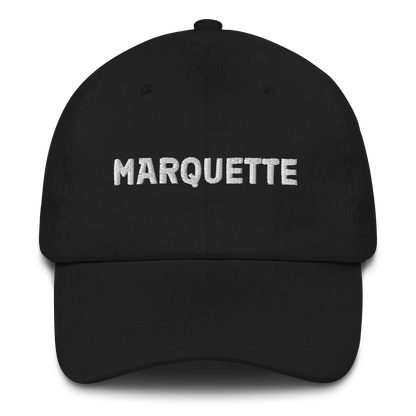'Marquette' Dad Hat | White/Navy Embroidery
