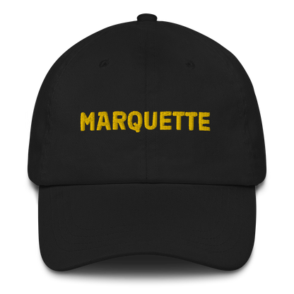 'Marquette' Dad Hat | Gold/Green Embroidery