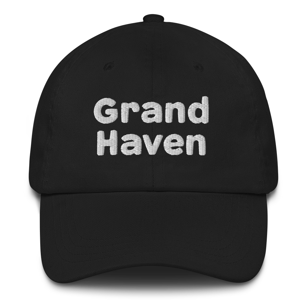 'Grand Haven' Dad Hat | White/Navy Embroidery