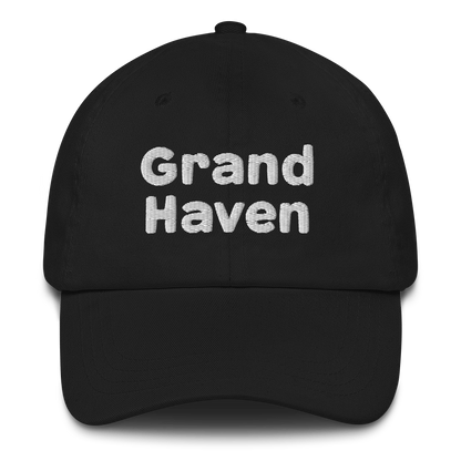 'Grand Haven' Dad Hat | White/Navy Embroidery