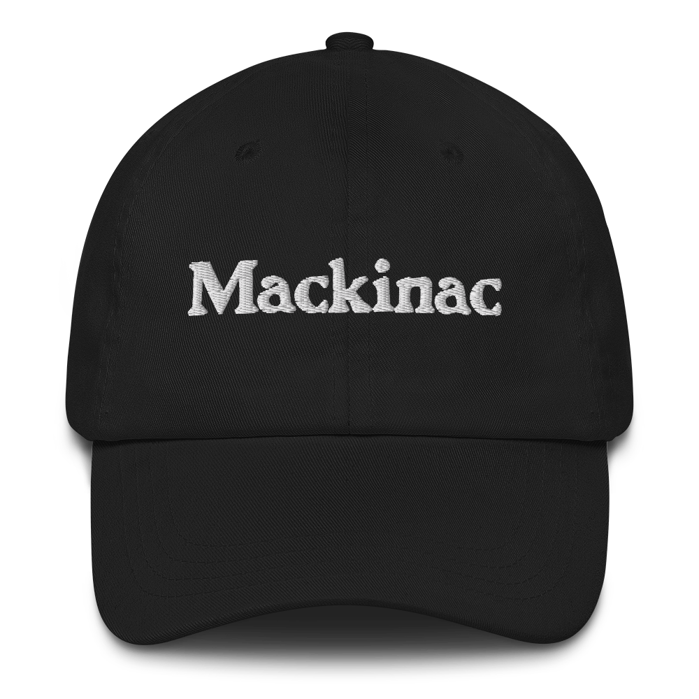 'Mackinac' Dad Hat | White/Navy Embroidery