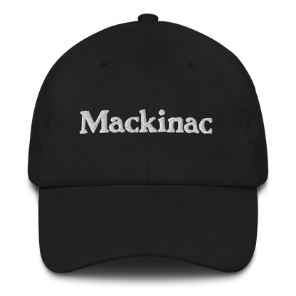 'Mackinac' Dad Hat | White/Navy Embroidery