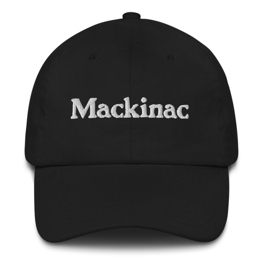 'Mackinac' Dad Hat | White/Navy Embroidery