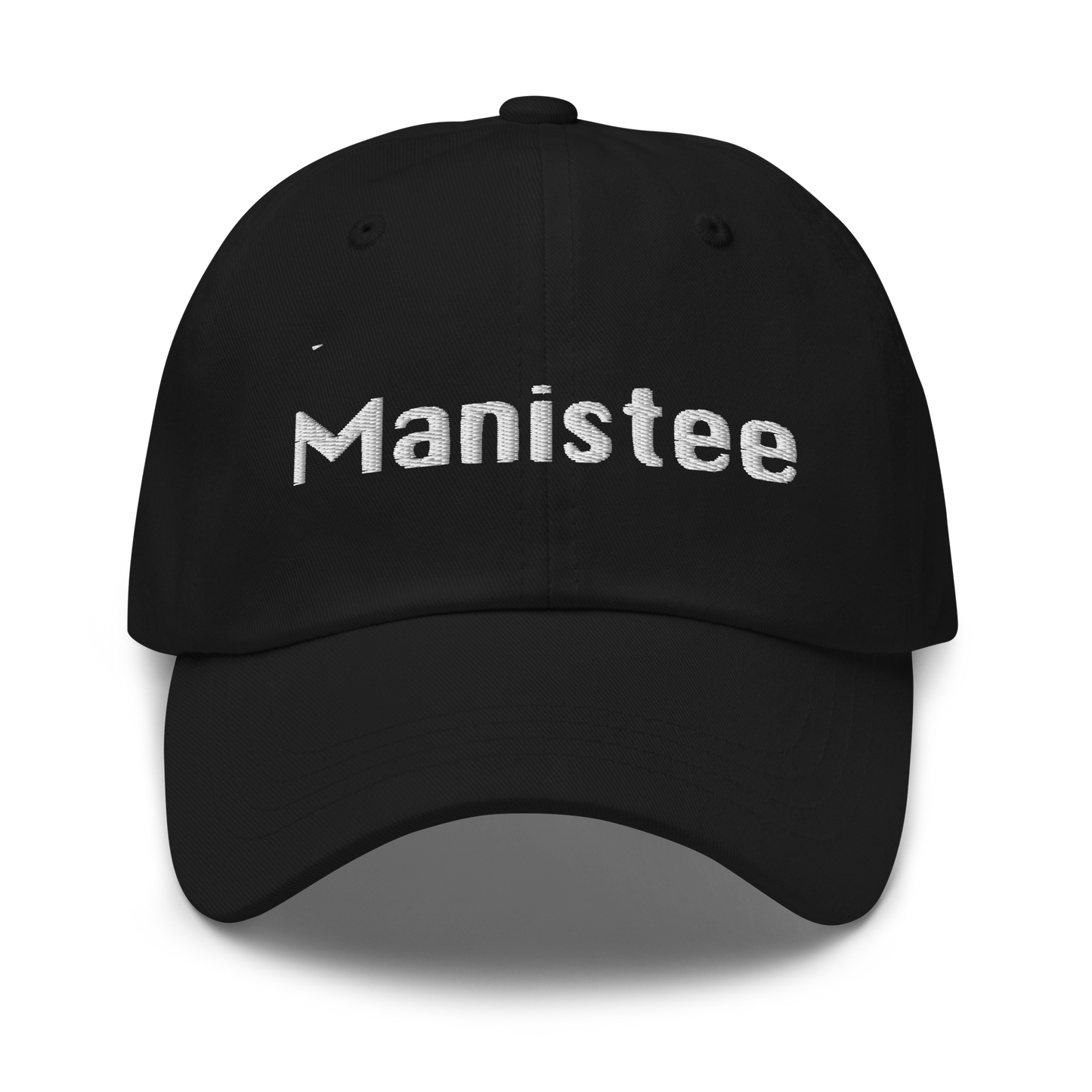 'Manistee' Dad Hat | White/Black Embroidery