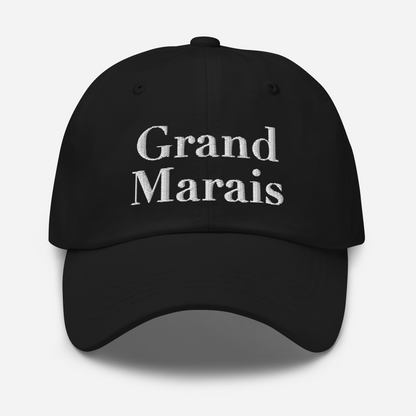 'Grand Marais' Dad Hat | White/Black Embroidery