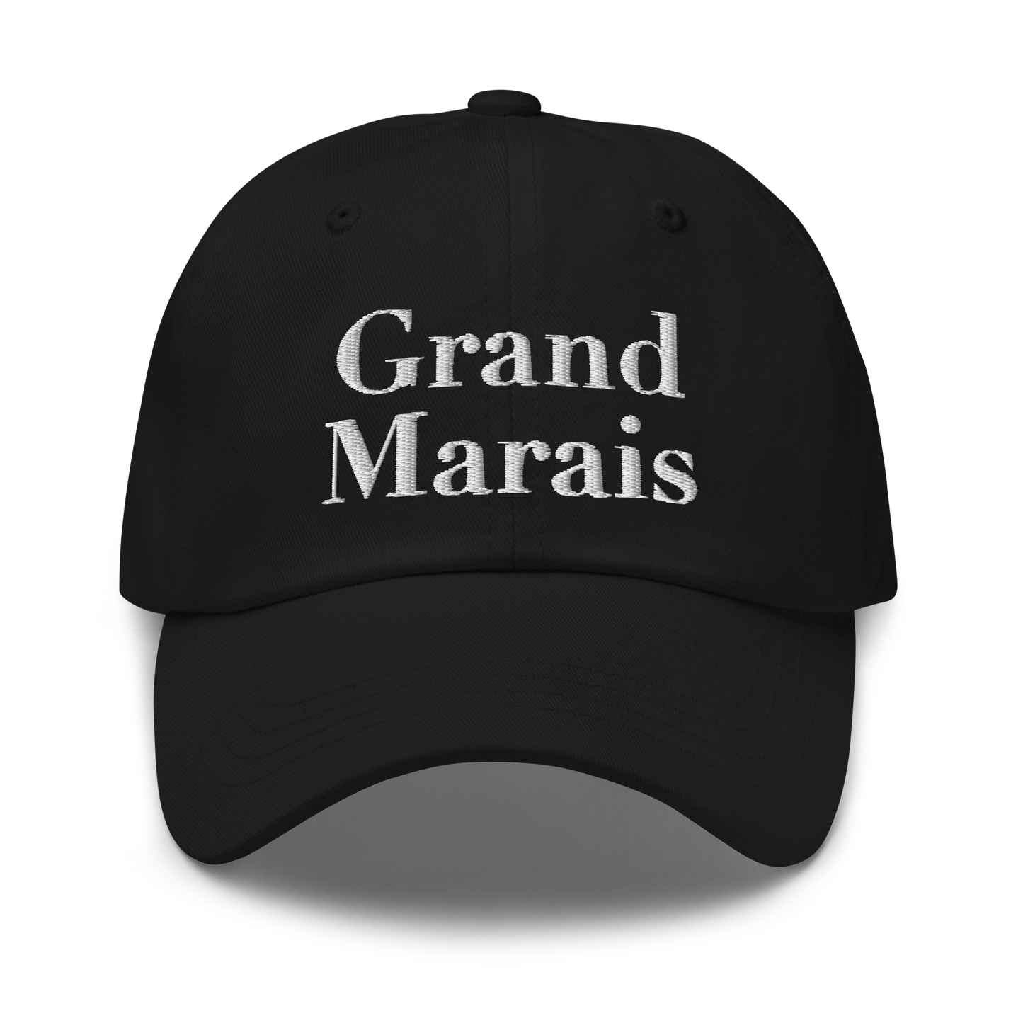 'Grand Marais' Dad Hat | White/Black Embroidery