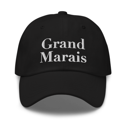 'Grand Marais' Dad Hat | White/Black Embroidery