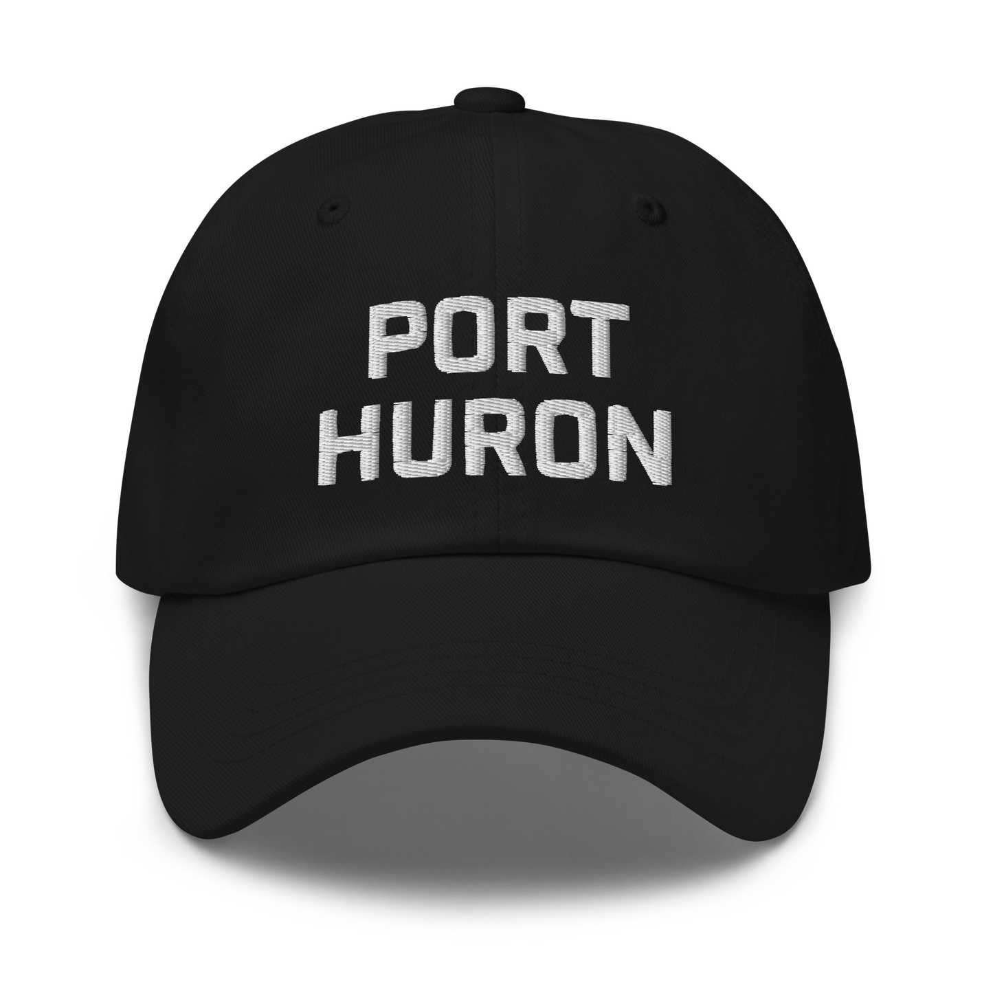 'Port Huron' Dad Hat | White/Black Embroidey