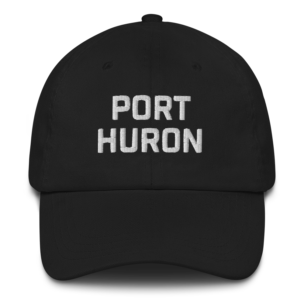 'Port Huron' Dad Hat | White/Black Embroidey