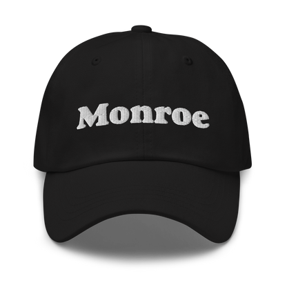 'Monroe' Dad Hat | White/Black Embroidery