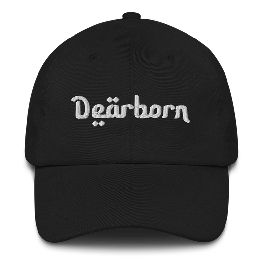 'Dearborn' Dad Hat | White/Black Embroidery