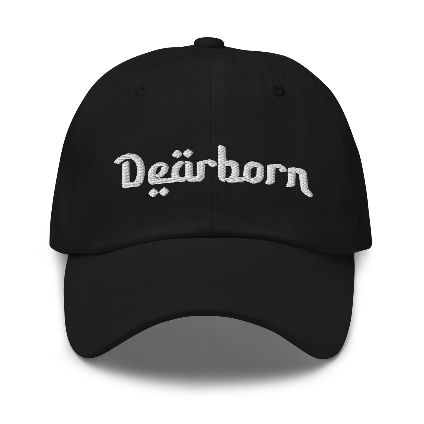 'Dearborn' Dad Hat | White/Black Embroidery